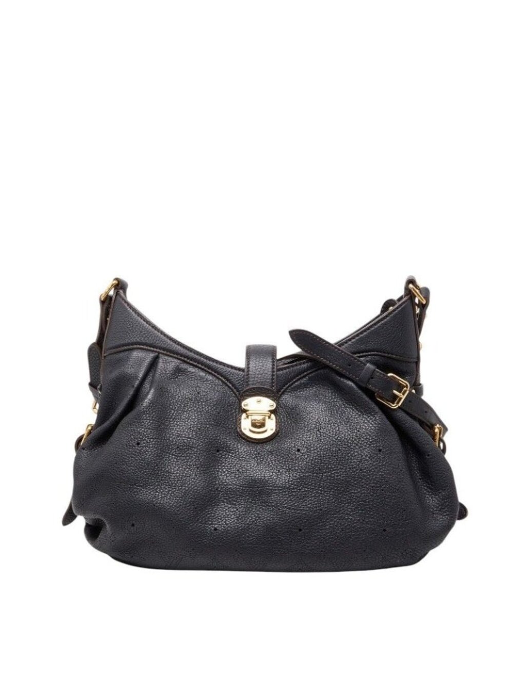 Louis Vuitton Monogram Mahina XS Shoulder Bag Noir Black Leather